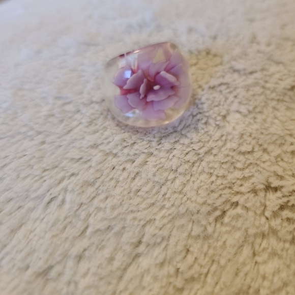 Jewelry - Pink flower chunky ring. I am a size 6 and it fits me.